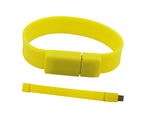 Флешка Силиконовый Браслет "Bracelet Splice" V170 желтый 2 Гб