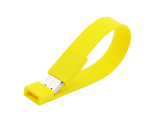 Флешка Силиконовый Браслет "Bracelet Splice" V170 желтый 32 Гб