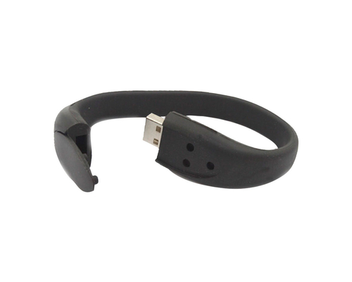 Флешка Силиконовый Браслет "Bracelet Fancy" V171 черный 256 Гб