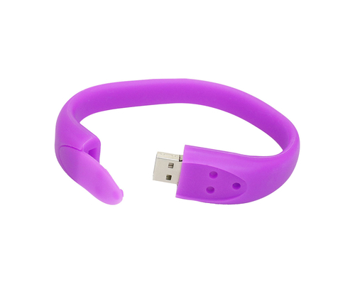 Флешка Силиконовый Браслет "Bracelet Fancy" V171 фиолетовый 2 Гб
