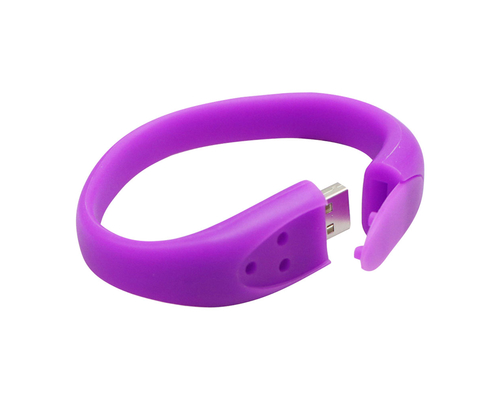 Флешка Силиконовый Браслет "Bracelet Fancy" V171 фиолетовый 4 Гб