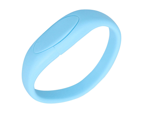 Флешка Силиконовый Браслет "Bracelet Fancy" V171 голубой 256 Гб