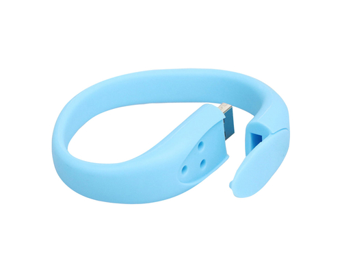 Флешка Силиконовый Браслет "Bracelet Fancy" V171 голубой 128 Гб