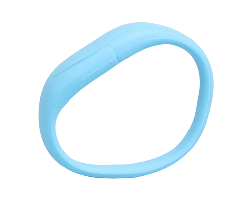 Флешка Силиконовый Браслет "Bracelet Fancy" V171 голубой 16 Гб