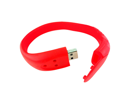 Флешка Силиконовый Браслет "Bracelet Fancy" V171 красный 16 Гб