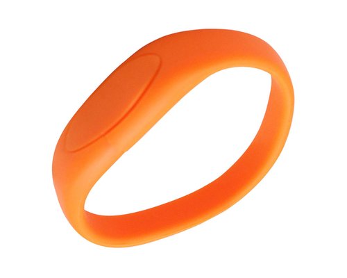 Флешка Силиконовый Браслет "Bracelet Fancy" V171 оранжевый 8 Гб