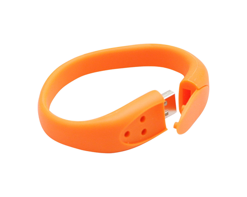 Флешка Силиконовый Браслет "Bracelet Fancy" V171 оранжевый 64 Гб