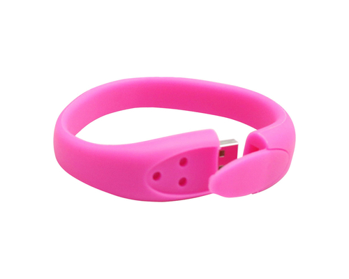 Флешка Силиконовый Браслет "Bracelet Fancy" V171 розовый 2 Гб