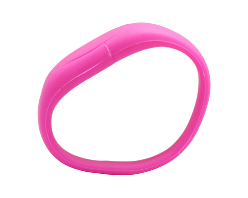 Флешка Силиконовый Браслет "Bracelet Fancy" V171 розовый 1 Гб