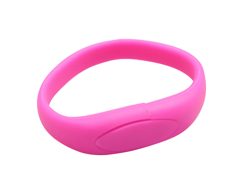 Флешка Силиконовый Браслет "Bracelet Fancy" V171 розовый 4 Гб