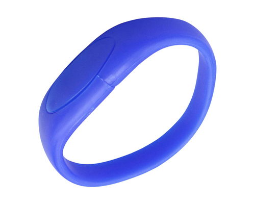 Флешка Силиконовый Браслет "Bracelet Fancy" V171 синий 4 Гб
