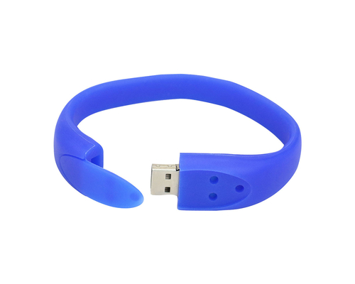 Флешка Силиконовый Браслет "Bracelet Fancy" V171 синий 512 Гб