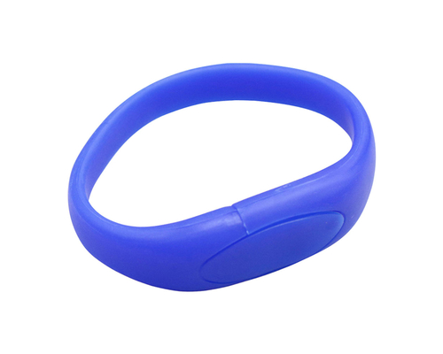 Флешка Силиконовый Браслет "Bracelet Fancy" V171 синий 4 Гб