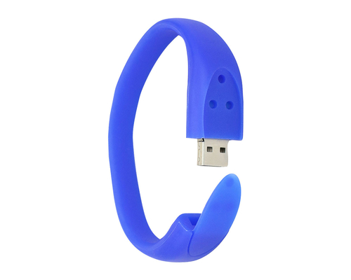 Флешка Силиконовый Браслет "Bracelet Fancy" V171 синий 16 Гб