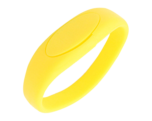 Флешка Силиконовый Браслет "Bracelet Fancy" V171 желтый 1 Гб