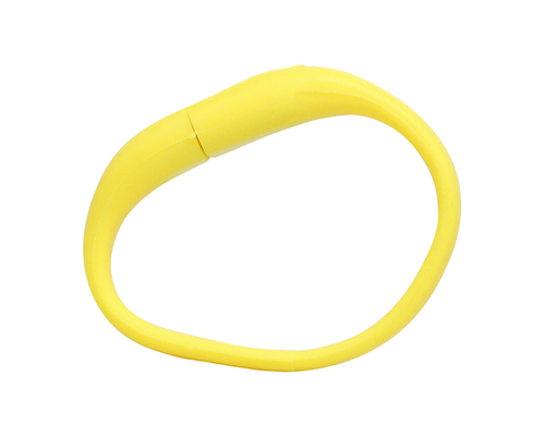 Флешка Силиконовый Браслет "Bracelet Fancy" V171 желтый 64 Гб