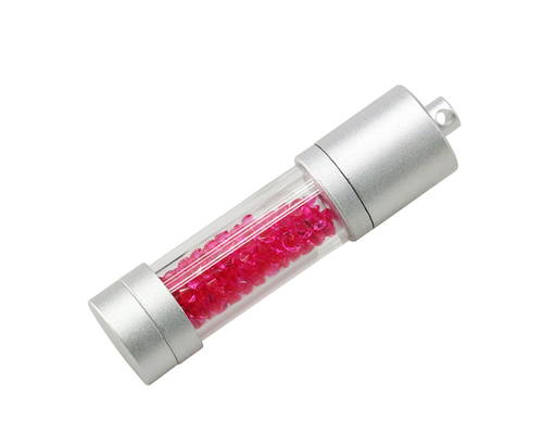 Флешка Стеклянная Цилиндр "Cylinder Glass" W188 красный 512 Гб