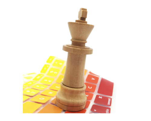 Флешка Деревянная Шахматы Король "Chess King" F25 белый 512 Гб