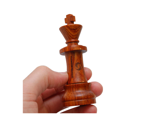 Флешка Деревянная Шахматы Король "Chess King" F25 красный 2 Гб