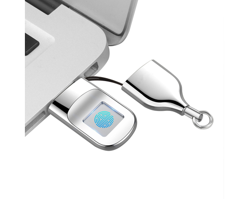 Флешка Металлическая Биометрик "Biometric" R281 серебряная 64 Гб