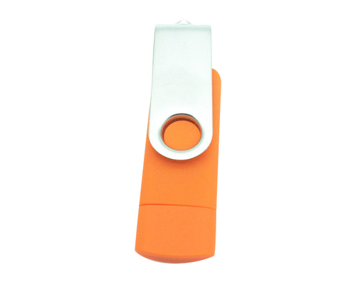 Флешка Пластиковая Твистер Дуал "Twister Dual" S319 оранжевый 512 Гб