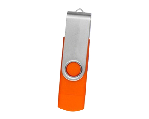 Флешка Пластиковая Твистер Дуал "Twister Dual" S319 оранжевый 256 Гб