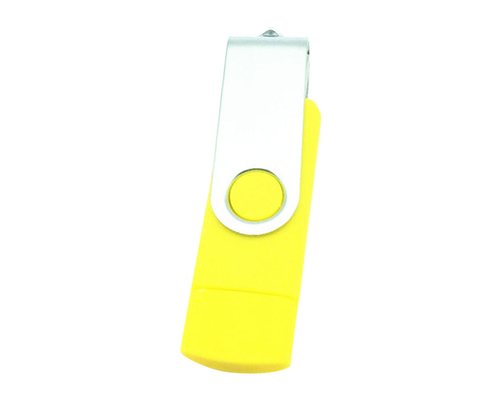 Флешка Пластиковая Твистер Дуал "Twister Dual" S319 желтый 256 Гб