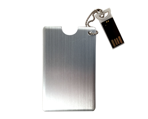 Флешка Металлическая Кредитная карта "Credit Card" R323 серебряная 64 Гб