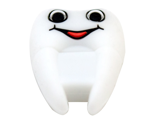 Флешка Резиновая Зуб "Tooth" Q348 белый 4 Гб