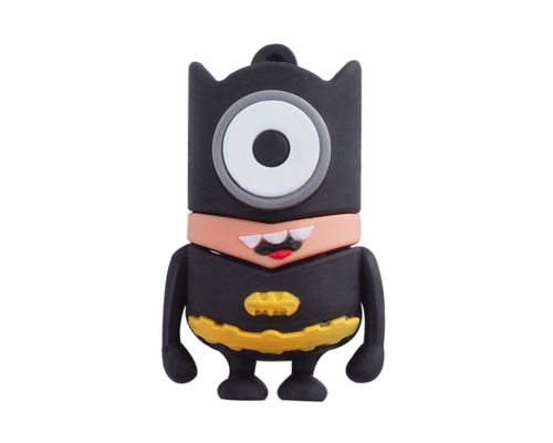 Флешка Резиновая Миньон Бэтмен "Minion Batman" Q355 черная-желтая 256 Гб