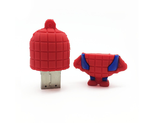 Флешка Резиновая Миньон Человек-Паук "Minion Spider-Man" Q355 красный-синий 64 Гб