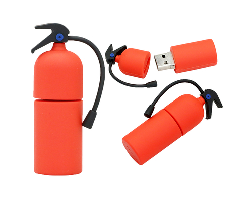 Флешка Резиновая Огнетушитель "Extinguisher" Q357 красный 4 Гб