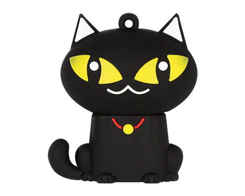 Флешка Резиновая Черная Кошка "Black Cat" Q392