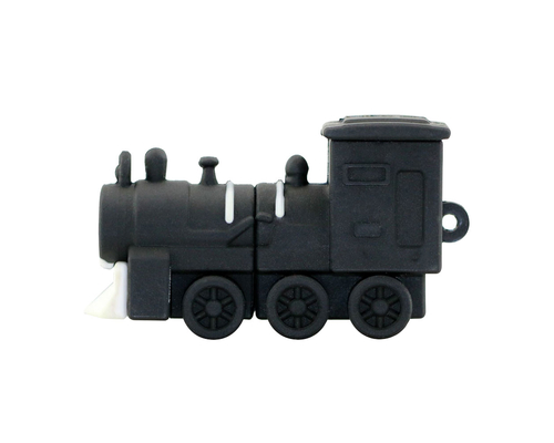 Флешка Резиновая Поезд Тепловоз "Train Diesel" Q425 черный 8 Гб