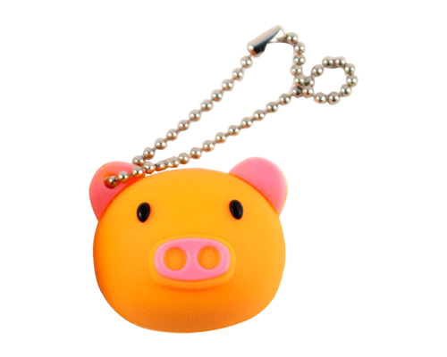 Флешка Резиновая Поросенок "Piggy" Q430 оранжевый 4 Гб