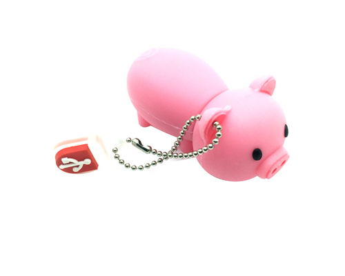 Флешка Резиновая Поросенок "Piggy" Q430 розовый 256 Гб