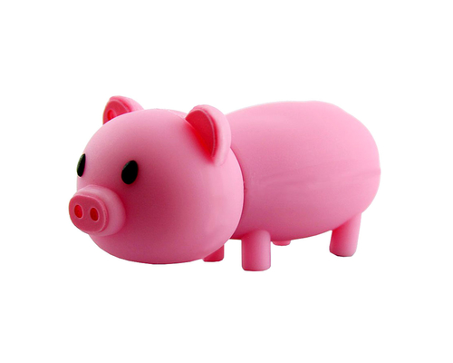 Флешка Резиновая Поросенок "Piggy" Q430 розовый 64 Гб