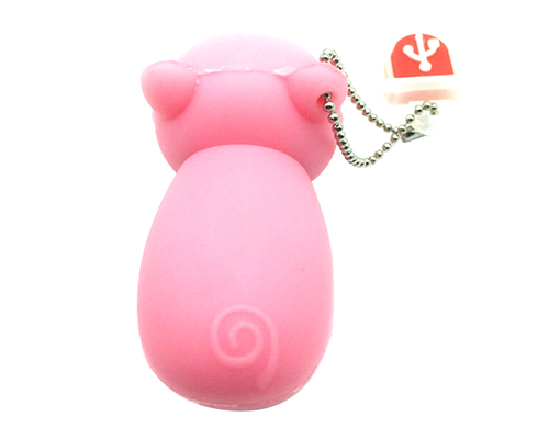 Флешка Резиновая Поросенок "Piggy" Q430 розовый 4 Гб
