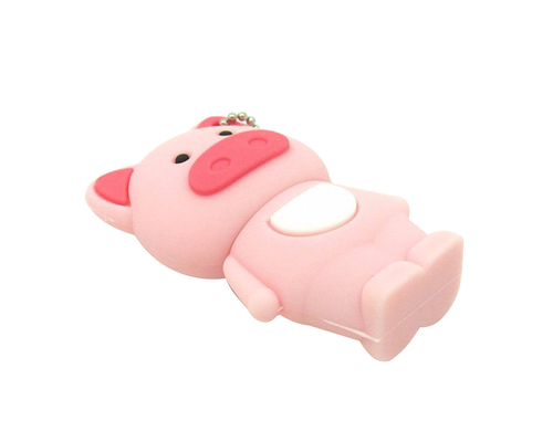 Флешка Резиновая Свинья "Pig" S432 розовая 256 Гб