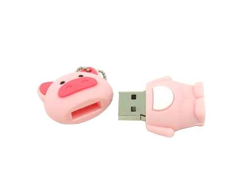 Флешка Резиновая Свинья "Pig" S432 розовая 8 Гб