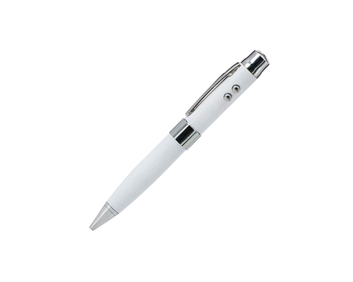 Флешка Металлическая Ручка Лазерная указка WBR "Pen Laser Pointer" R44 белый 64 ГБ