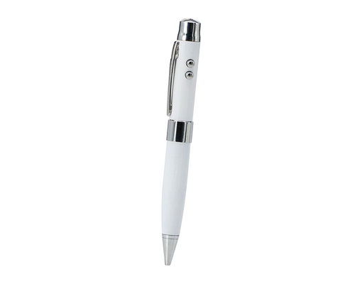 Флешка Металлическая Ручка Лазерная указка WBR "Pen Laser Pointer" R44 белый 2 ГБ