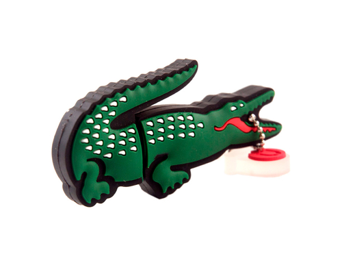 Флешка Резиновая Крокодил "Crocodile" Q446 зеленый 128 Гб