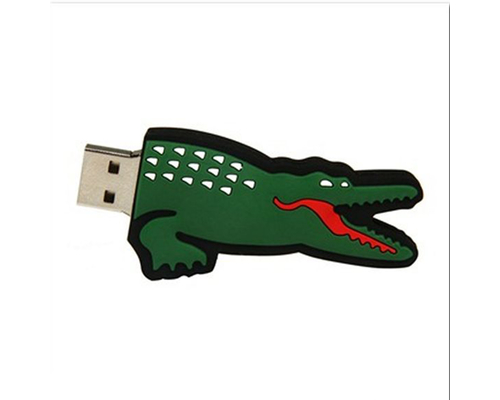 Флешка Резиновая Крокодил "Crocodile" Q446 зеленый 4 Гб