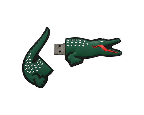 Флешка Резиновая Крокодил "Crocodile" Q446 зеленый 2 Гб