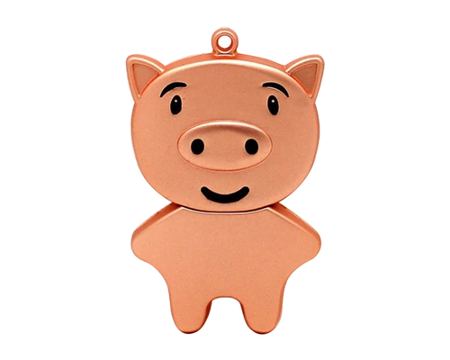 Флешка Металлическая Свинья "Pig" R459 розовый 128 Гб