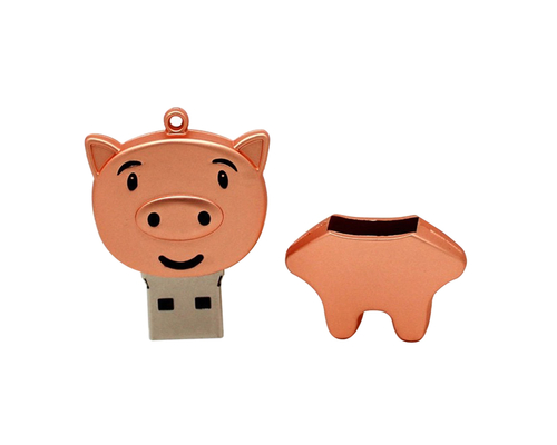 Флешка Металлическая Свинья "Pig" R459 розовый 64 Гб