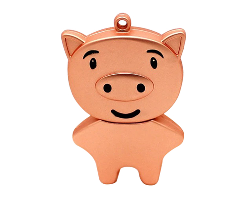 Флешка Металлическая Свинья "Pig" R459 розовый 512 Гб