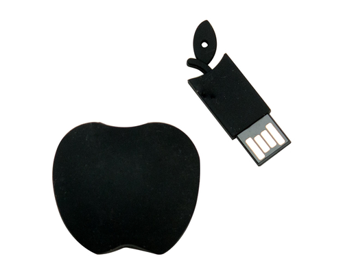 Флешка Силиконовая Яблоко "Apple" V464 черный 128 Гб