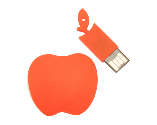 Флешка Силиконовая Яблоко "Apple" V464 красный 2 Гб